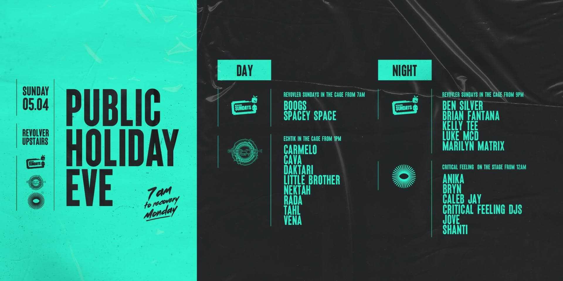 Public Holiday Eve — Echtik, Critical Feeling & Revolver Sundays