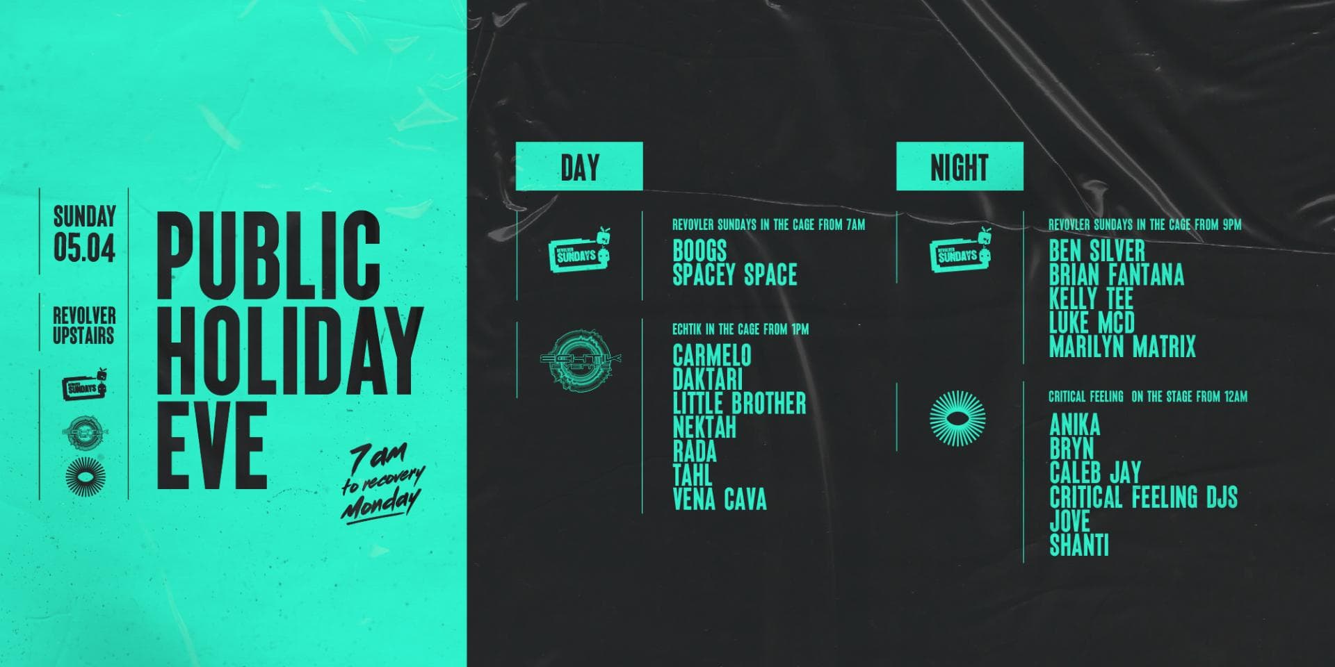 Public Holiday Eve — Echtik, Critical Feeling & Revolver Sundays